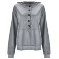 thumbnail image 5 of Vedolay Women Hoodless Hoodies Fashion 2023 Long Sleeve O-Neck Pullover Hoodie Sweaters Outwear for Women Zip up Hoodie Y2k Grey,M, 5 of 5