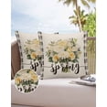 thumbnail image 6 of Pack of 2 Outdoor Pillow Covers, Hello Spring White Rose Beige Texture Waterproof Square Throw Pillowcase Cushion Decorative Pillow Covers for Couch Patio Tent, 18x18 in, 6 of 6
