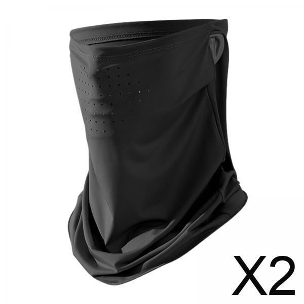 2 Mascarillas Faciales, Funda Transpirable Para El Cuello Para Ciclismo, Deportes Al Aire Libre, Hombres Y Mujeres, Negro