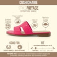 thumbnail image 2 of Cushionaire Voyage Cutout Strap Slides for Women - Slip On Summer Flats, Comfortable and Trendy Vacation Style Sandals for Women, 2 of 25