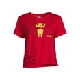 thumbnail image 5 of Disney Winnie the Pooh Women's Line Up Short Sleeve Tie Front Fashion T-Shirt, 5 of 5