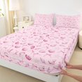 thumbnail image 5 of Manfei Pink Seashell Starfish Bow Full Size Sheets for Kids Girls, Kawaii Ocean Wildlife Bed Sheets 4pcs, 1 Flat Sheet, 1 Fitted Sheet and 2 Pillowcases, 5 of 6