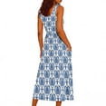 thumbnail image 5 of PNTUTB Women's Summer Fashion Print Round Neck Casual Resort Style Sleeveless Loose Comfortable Maxi Dress, 5 of 6