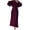 Wine Red 2XL, variant on Women Evening Dress Pleated A-line Long Lantern Sleeves Pleated See-through Mesh Stand Collar Tight Waist Ruffle Patchwork Maxi Dress