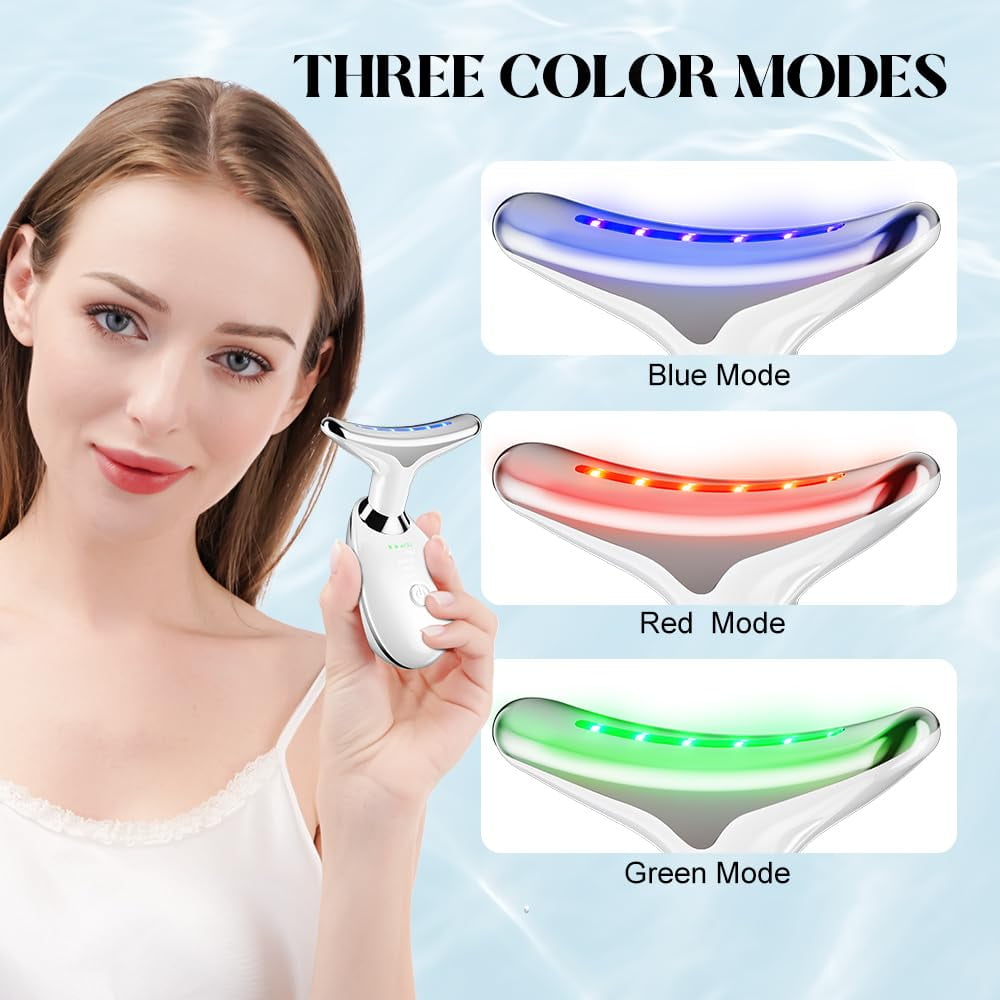 Aubiu Neck Face Massager, Face Sculpting Tool, 3 Modes and Vibration Facial Massager for Double Chin Wrinkle, Daily Home Use