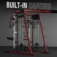 thumbnail image 6 of Mikolo Smith Machine Home Gym, 2200 lbs Power Rack Cage with 1200 lbs Weight Bench and Cable Crossover System, Weight Bar, 360Â° Landmine, Home Gym, 6 of 12
