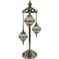 thumbnail image 2 of SILVERFEVER Moroccan Lamps Mosaic Turkish Lamp Colorful Handmade Glass Lanterns 30" Tall- E 12 Light Bulbs Enclosed Blue Star of David, 2 of 7