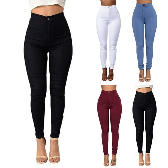 Dream Lifestyle Solid Color Button Fly Slim Women Leggings High Waist Pockets Stretchy Pencil Pants Female Clothing