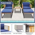thumbnail image 6 of Aimee Lii 5 Pieces Patio Acacia Wood Conversation Set with Cushioned, Patio Table and Chairs Set, Outdoor Patio Set, Navy, 6 of 7