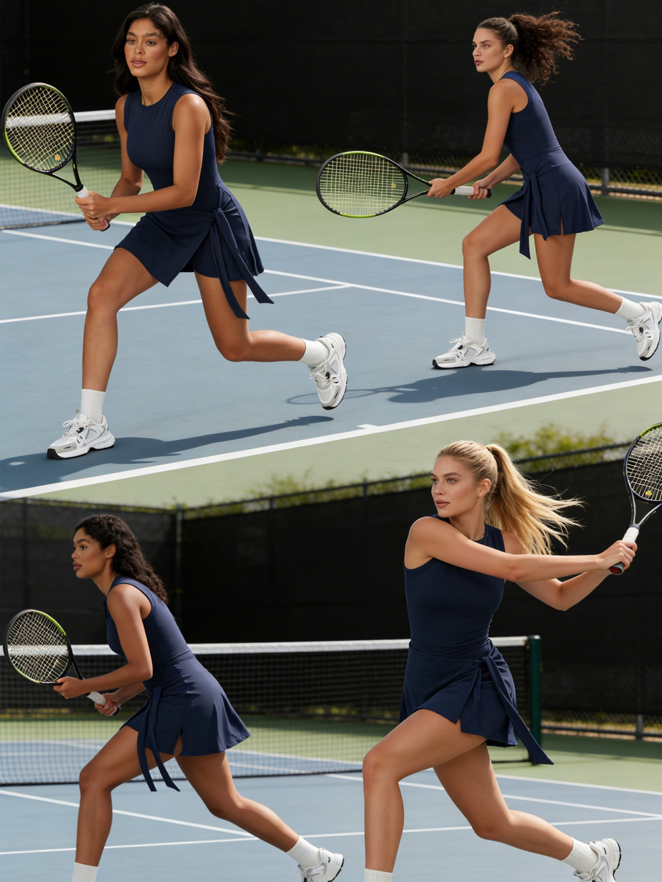 KEFIRLILY Women's Tennis Dress with Built-in Bra & Shorts, 2-in-1 Athletic Workout Dress for Golf Pickleball