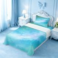 thumbnail image 5 of meiyoeat Teal Galaxy Star Twin Sheets,Calm Magical Sky Pattern Bedding For Girl,3-Piece,1 Fitted Sheet and 1 Pillowcase, 5 of 6