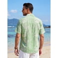 thumbnail image 6 of Men's Hawaiian Beach Short Sleeve Summer Button Up Shirt Tropical Casual Button Down Shirt, 6 of 10