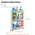 thumbnail image 4 of White 3-Tier Slim Storage Tower with Smooth-Glide Wheels, Premium PP Material for Rustproof Durability, Space-Saving Design Ideal for Kitchen Gaps, Laundry Rooms & Bathrooms, Easy Tool-Free, 4 of 7