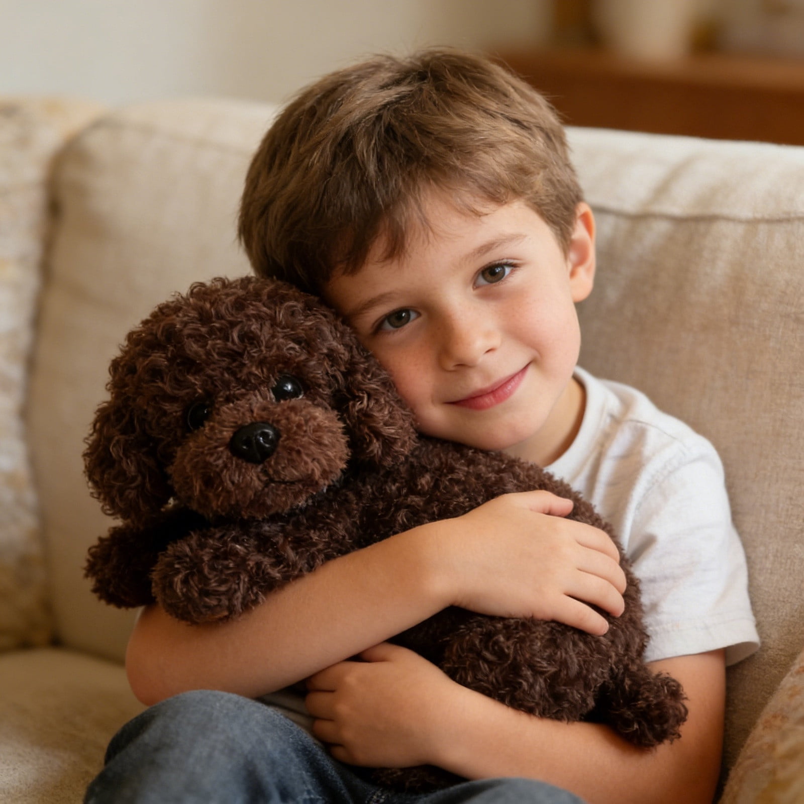zhonghuaying Dog Stuffed Animal, Golden Doodle Puppy Plush Toy with Realist Weighted Soft dog stuffed gift for boys girls11 inches (C)