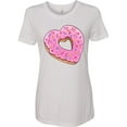 thumbnail image 3 of Inktastic Heart Shaped Donut with Pink Icing and Sprinkles Women's T-Shirt, 3 of 5