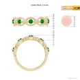 thumbnail image 4 of ANGARA Natural Art Deco Style Emerald Scalloped Anniversary Ring in 14K Yellow Gold for Women (Size-2.4mm) | May Birthstone, Birthday, Anniversary, Jewelry Gift for Women | Natural Emerald Ring, 4 of 9