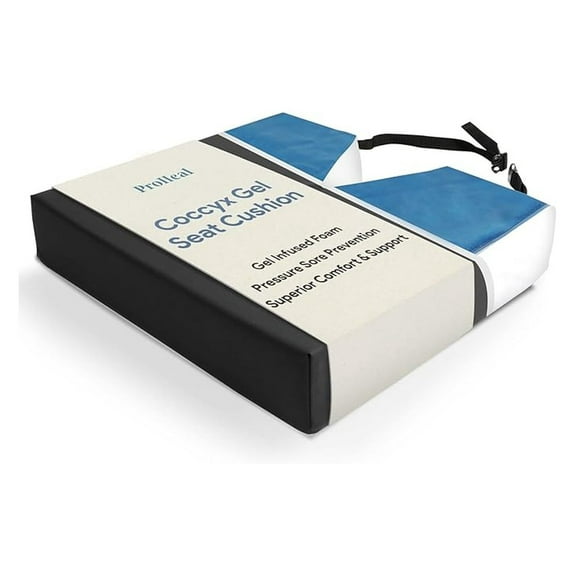 Gel Coccyx Wheelchair Seat Cushion - Tailbone Pressure and - Gel Infused High Density and Resilient Foam with Coccyx Cut Out - 30" x 20" - 4” High Profile - 1 Year Warranty