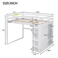 thumbnail image 2 of Harper & Bright Designs Full Loft Bed with Wardrobe and LED Lights, Wood Loft Bed Frame with Storage Shelves and Bookcase, White, 2 of 12