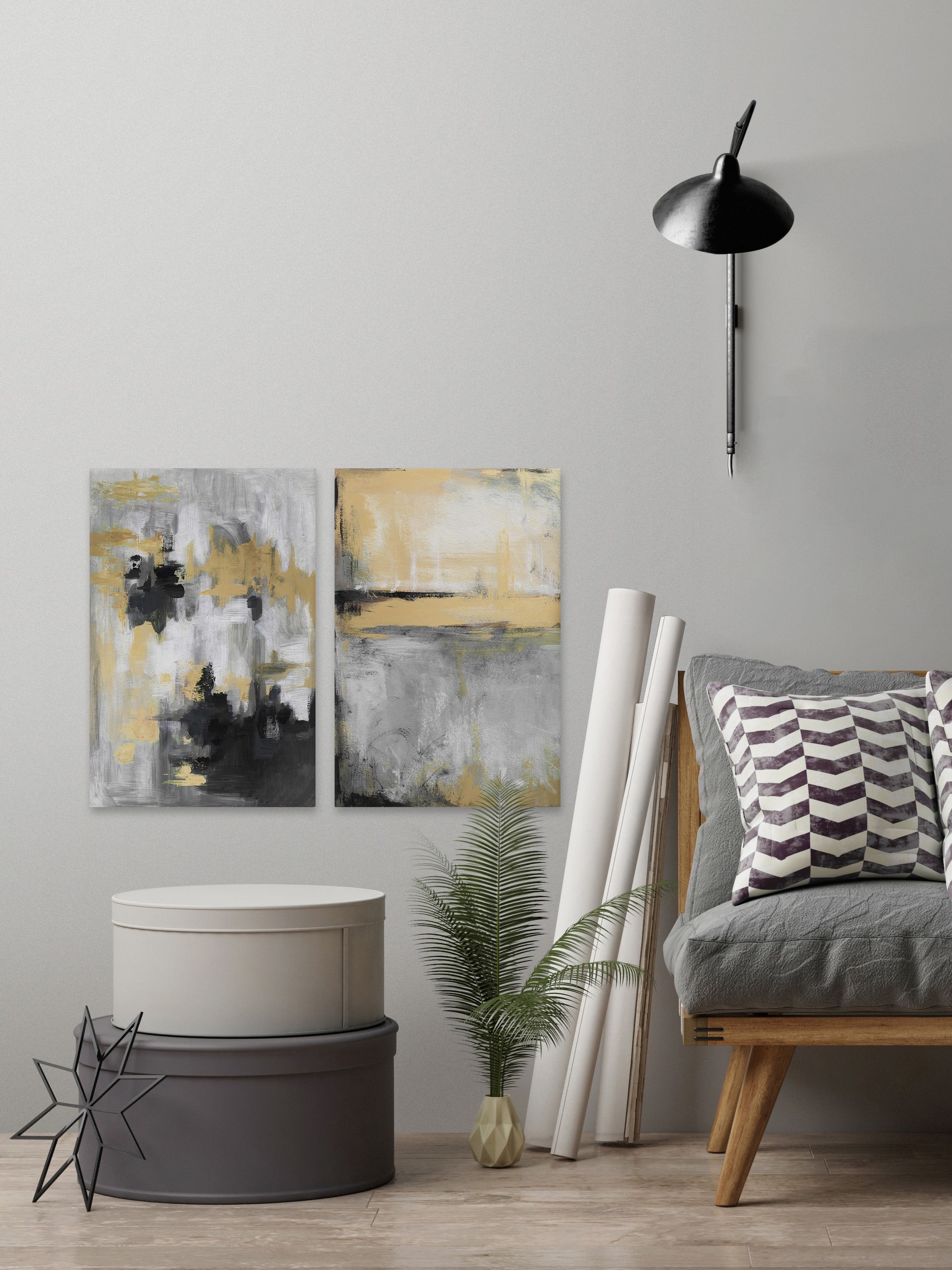 Marmont Hill Dark Cream Diptych