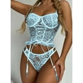 thumbnail image 2 of DYMADE Woman's 2 pcs Eyelash Lace Erotic Suit Lingerie Set, 2 of 3