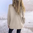 thumbnail image 5 of Hueook Sweaters for Women Trendy Striped Sweater Women Women's Casual with Solid Color Hollow Out Round Neck Knitted Sweater Khaki 3X, 5 of 8