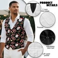 thumbnail image 6 of Yuyamidu Santa Claus Men's Formal Suit Vest Fit for Business or Casual Dress Size S HO-HO-HO Slim Fit Waistcoat with Pockets Christmas Daily Wear Clothing, 6 of 7