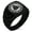 Black, variant on Stainless Steel Triskelion Triple Horn of Odin Viking Chevron Pattern Biker Style Polished Ring