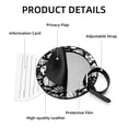 thumbnail image 4 of Black and White Easter Set of 2pcs PU Leather Round Suitcase Tags with Privacy Cover and Name ID Tag - Ideal for Travel Luggage, Handbags, Backpacks, School Bags, 4 of 6