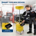 thumbnail image 7 of 8 Gallon Air Operated Oil Drain Container, Portable Fluid Fuel Transfer Tank with Wheels for Car, Truck & Garage, 7 of 7