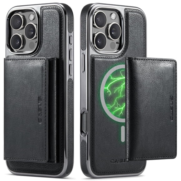 Casus Funda Tipo Cartera Para Iphone 16 Pro Max Compatible Con Magsafe Para Hombres Y Mujeres Funda Magnética Desmontable Para Teléfono Con Ranura Para Tarjeta Para Iphone 16 Pro Max 6,9 Pulgadas (Neg