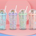 thumbnail image 4 of Destyer Water Bottle With Straw For Outdoor Activities Stylish Easy To Clean Plastic Water Cup Durable pink, 4 of 6