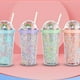 thumbnail image 4 of Botella de Agua Duradera Advancent con Taza Plástica de Pajita Color Verde Claro, 4 of 6