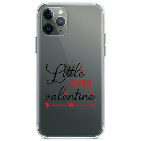 DistinctInk Clear Shockproof Hybrid Case for iPhone 12 Pro MAX (6.7" Screen) - TPU Bumper Acrylic Back Tempered Glass Screen Protector - Little Miss Valentine