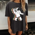 thumbnail image 4 of TIHLMK Tops Women Femmes Mode Col Rond Vintage Drop Manches Courtes Imprimé Tops Blouse, 4 of 8