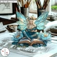 thumbnail image 4 of Enchanting Fairy Reading Book Acrylic Statue Inspirational Message Sign Desk Ornament For Home, 4 of 5