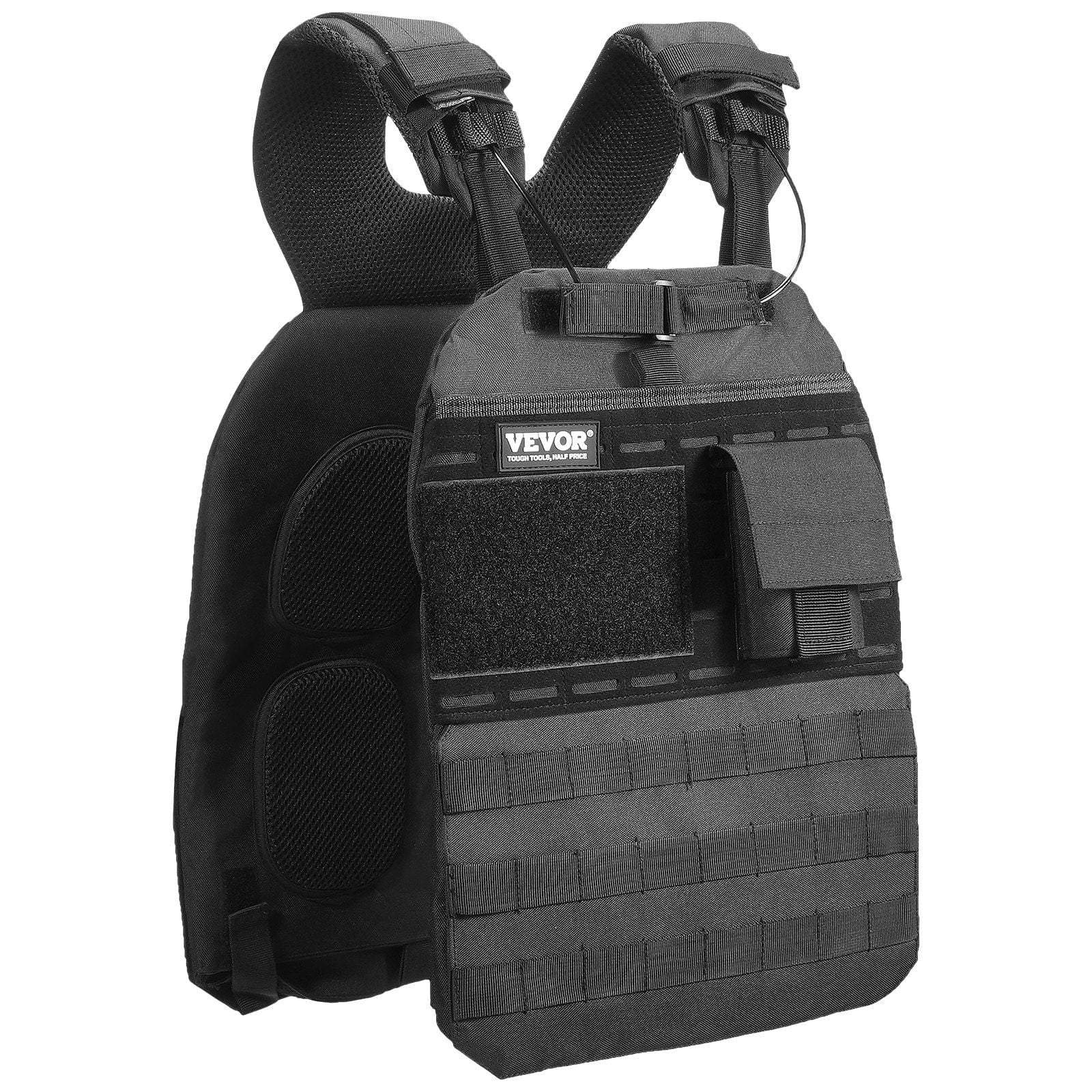40lb Adjustable Weighted Vest for Men & Women - Strength Training, Running, Workout - Heavy Duty Fitness Vest with Removable Weights