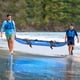 thumbnail image 4 of Costway Kayak inflable portátil para 2 personas con flotador de agua y remos de aluminio, asiento acolchado de EVA, color azul, 4 of 5