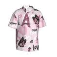 thumbnail image 2 of Easygdp Eiffel Tower and Butterflies Men's Hawaiian Shirts Print Lapel Short Sleeve for Beach, vacation, party, casual occasions - 3X-Large, 2 of 9