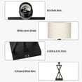 thumbnail image 3 of table Lamp with USB Port and Outlet, Modern Table Lamp with Fabric Shade for Living Room, X Shaped Bedside Lamps for Bedroom Set of 2, 3 of 4