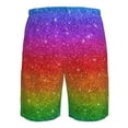 thumbnail image 6 of Disketp Men'S Swim Trunks Hawaiian Breathable Surf Beach Swimsuits Mesh Lining Beach Shorts With Pockets-Rainbow Glitter, 6 of 9