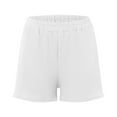 thumbnail image 7 of Women’S Shorts Double Layered Pleats Straight Leg Casual Pants High Waist Sports Loose Shorts Jean Shorts White S, 7 of 7