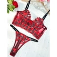 thumbnail image 5 of Red Tartan Flower Lingerie Set (RED, 3XL), 5 of 6