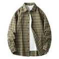 thumbnail image 1 of AherBiu Mens Plaid Shirt Long Sleeve Button down Lightweight Shacket Fashion Fall Casual Shirts with Pockets, 1 of 5