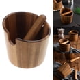 thumbnail image 2 of WINDLAND Coffee Powder Knock Box Solid Wood Espresso Grounds Bucket Retro Cafe Bar Counter Waste Box Chic Tool Accessory, 2 of 9