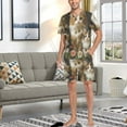 thumbnail image 7 of joogoo Men's Pajama Set Cute Cats in Garden V-Neck Pj Shorts Set 2 Piece Loungewear Sleepwear M, 7 of 7