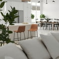 thumbnail image 2 of Merrick Lane 24 inch Faux Leather Counter Height Bucket Seat Stools in Light Brown, Set of 2, 2 of 16