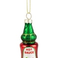thumbnail image 6 of Northlight Glittered Bottle of Hot Sauce Glass Christmas Ornament - 4" - Red and Green, 6 of 7