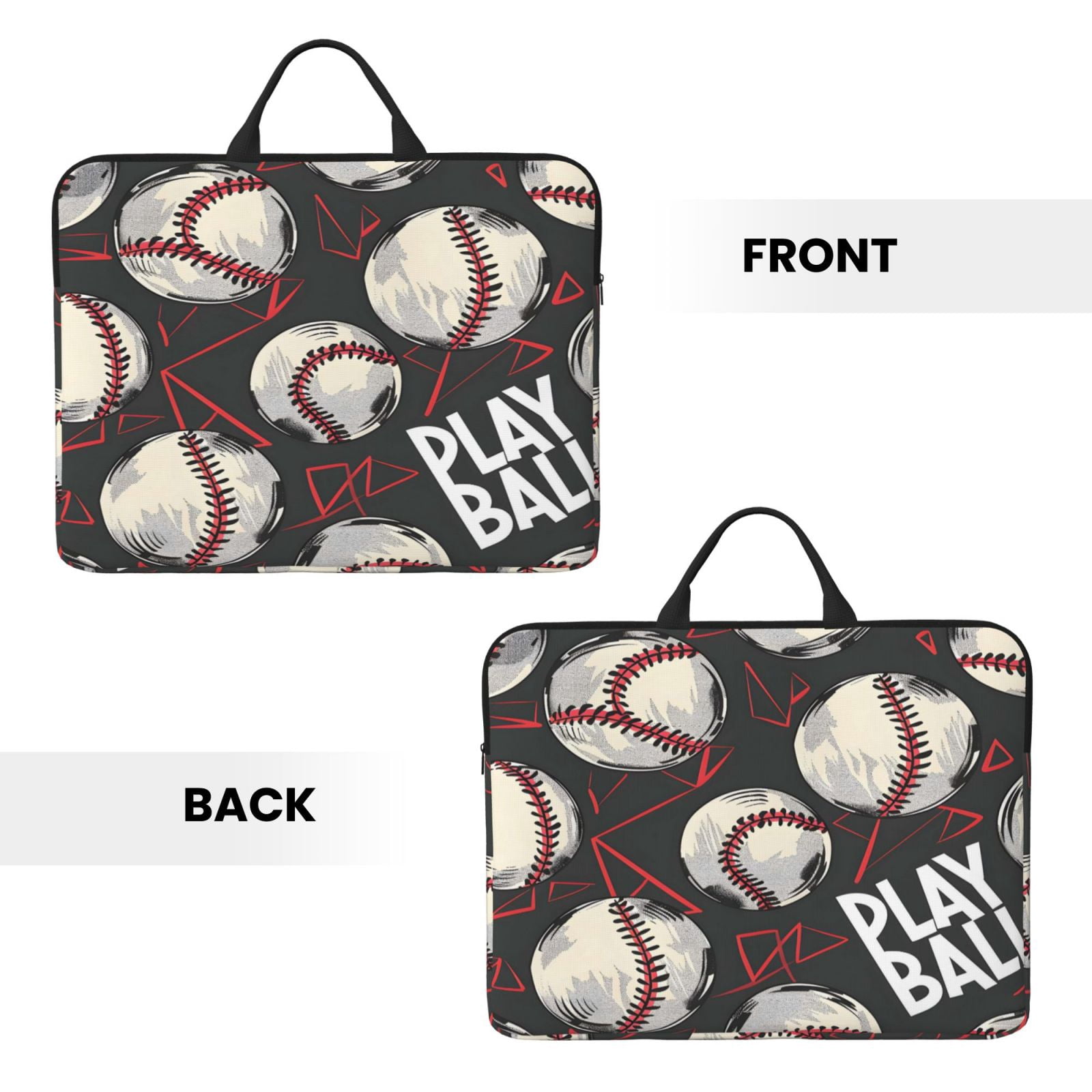 Laptop Sleeve Bag For Women Men 14inch Waterproof Durable Protective Computer Carrying Cover Handle Laptop Case Bag Baseball Theme Urban Street Sport Style (3)
