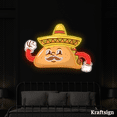 thumbnail image 2 of Craftnamesign Tacos Sombrero Neon Acrylic Print, Tacos Restaurant Decor, 2 of 4