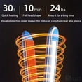 thumbnail image 2 of 2-in-1 Ionic Hair Straightener Brush with Digital Display, 10 Temperature Settings 300°F-750°F, Fast 30s Heating – For Frizz Control & Smooth Hair, Blue, 2 of 7